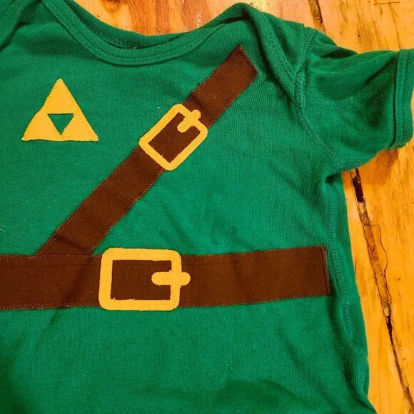 Handmade Baby 18 mo Legend of Zelda LinkedIn Bodysuit Halloween Costume Outfit - Picture 3 of 6
